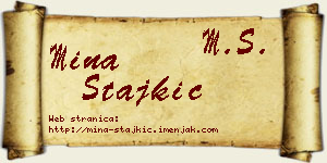 Mina Stajkić vizit kartica